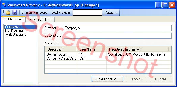 PasswordPrivacy screenshot